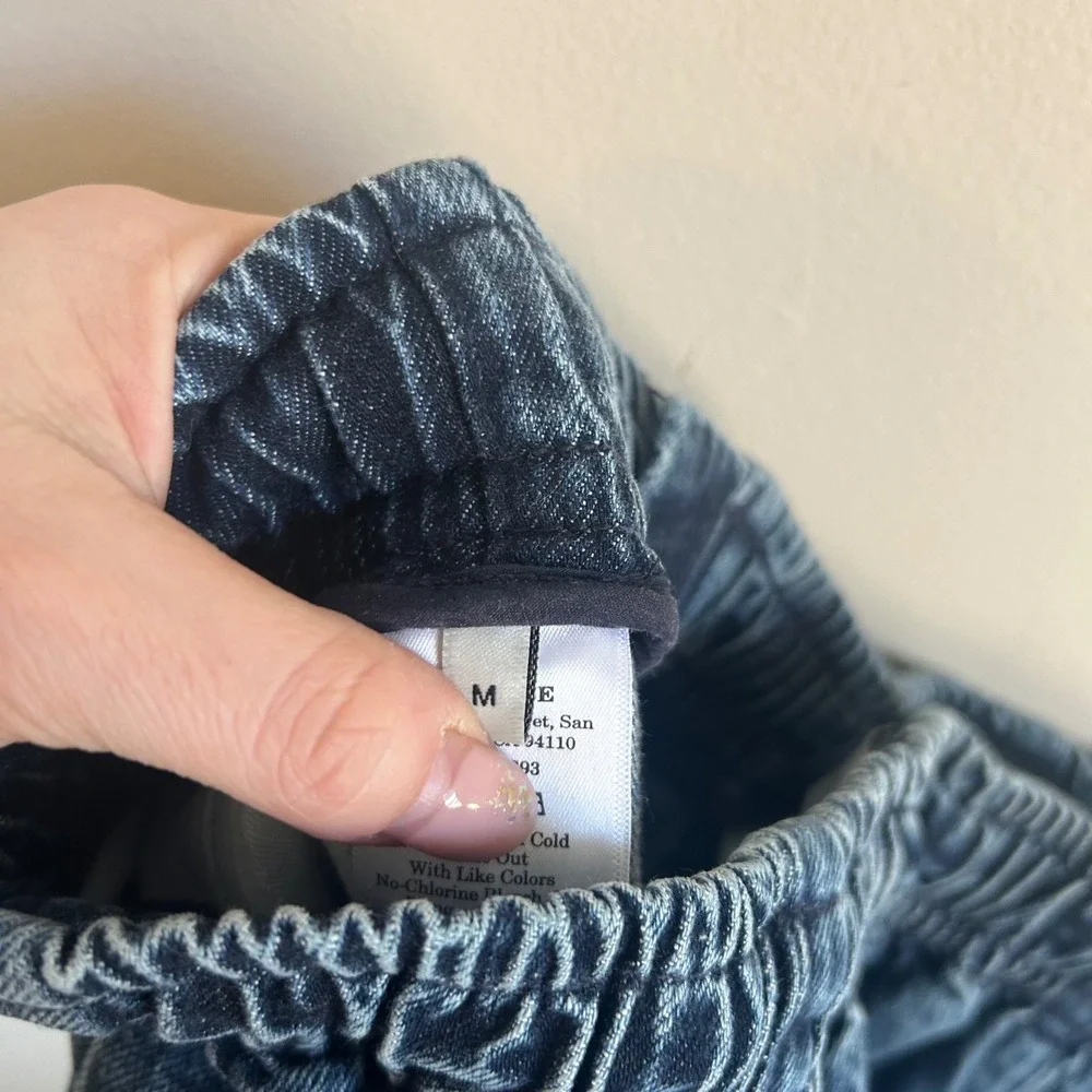 EUC Everlane Baggy Drawstring Jean Women Size M Medium Blue Denim Seam Detail - Picture 7 of 8